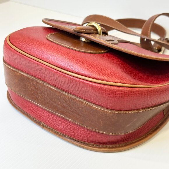 Vintage Coach DAKOTA LARIAT Made in Italy Red with Saddle Trim Rare - Picture 6 of 15